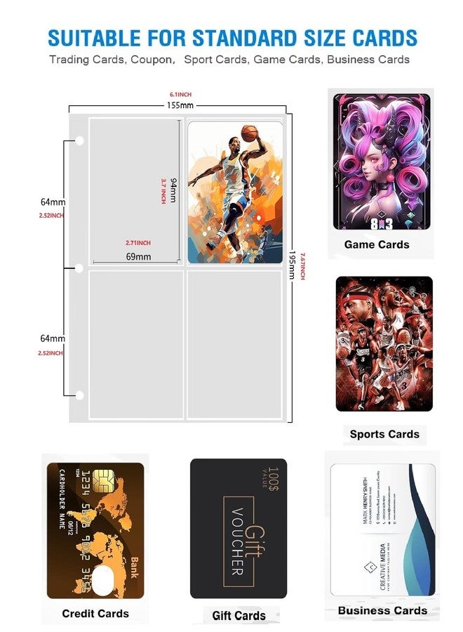 FABULWAY Trading Card Binder with 400 Pockets, Zipper Closure, Card Collection Album with Sleeves (Black-400 Pockets) - Image 2